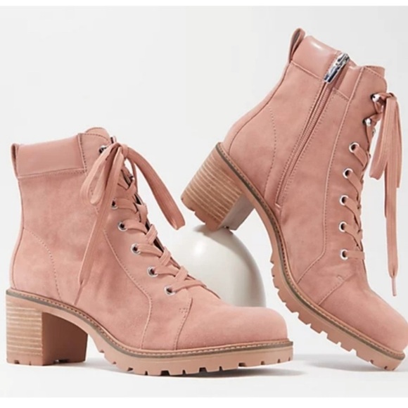 Vince Camuto pink suede/leather boots - Picture 1 of 14